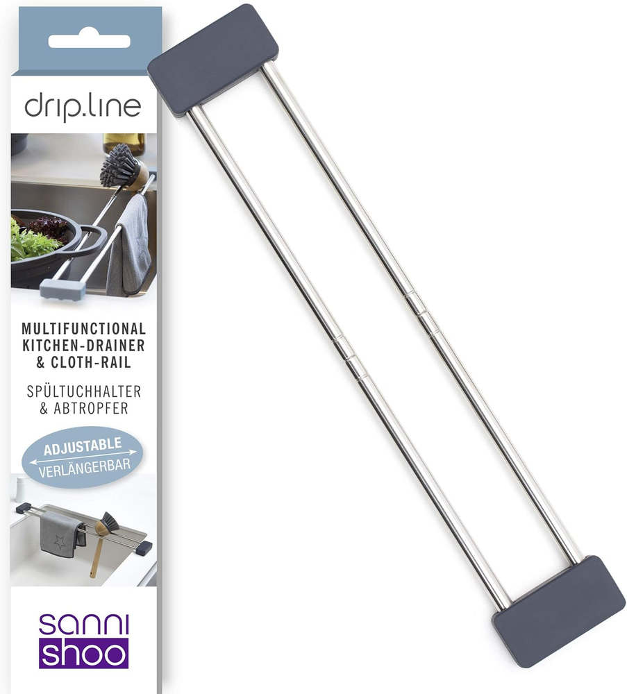 Drip.Line Pure Anthracite - Versatile and Adjustable Kitchen Rack Drip Tray for
