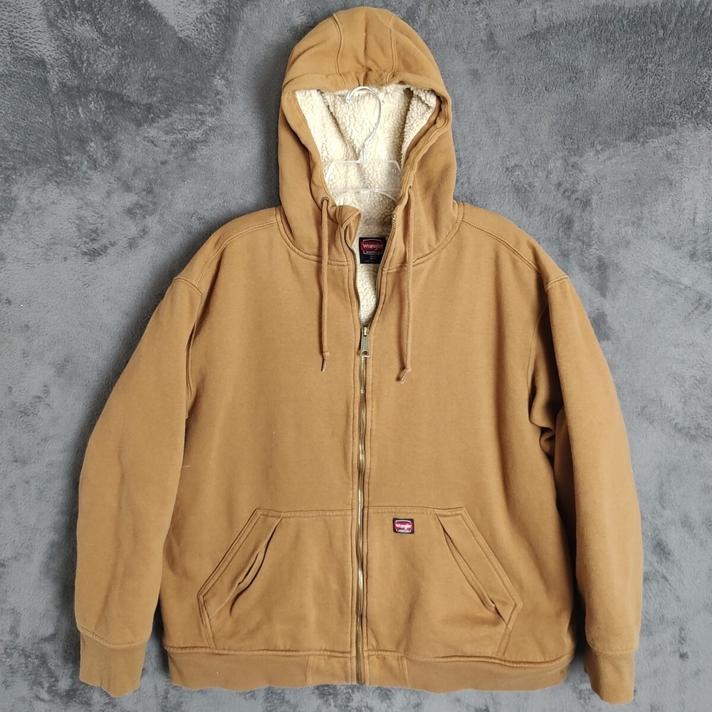 Wrangler Jacket Adult Extra Large Beige Sherpa Lined Heavy Work Outdoor Mens