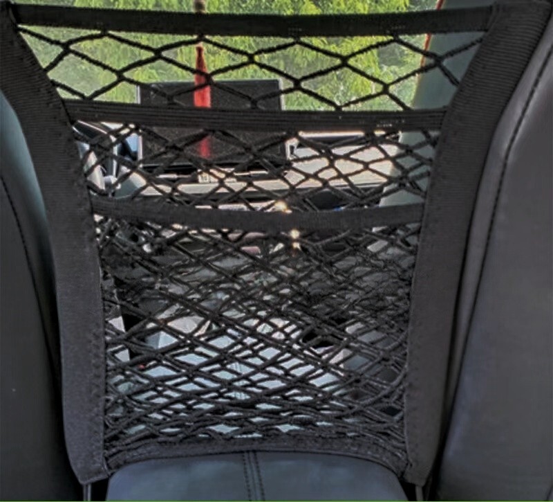 3-Layer Car Mesh Organizer, Seat Back Net Bag and Elastic Small Automotive