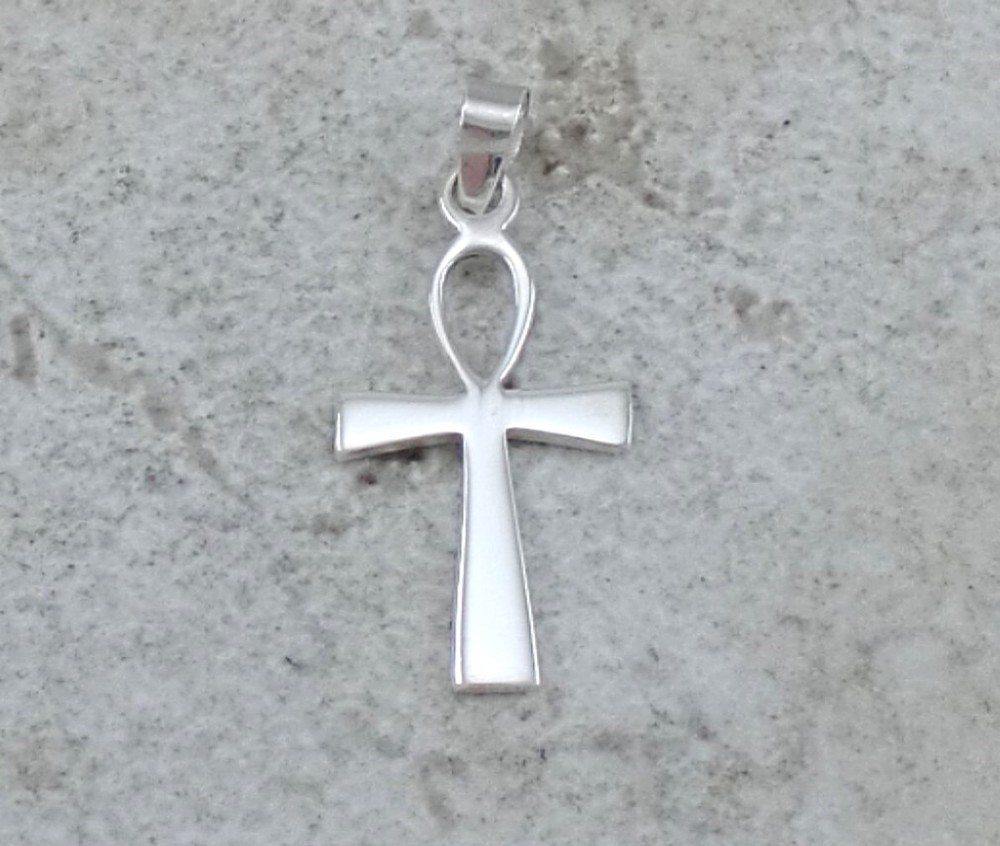 CUTE .925 STERLING SILVER EGYPTIAN CROSS ANKH PENDANT style# p1172