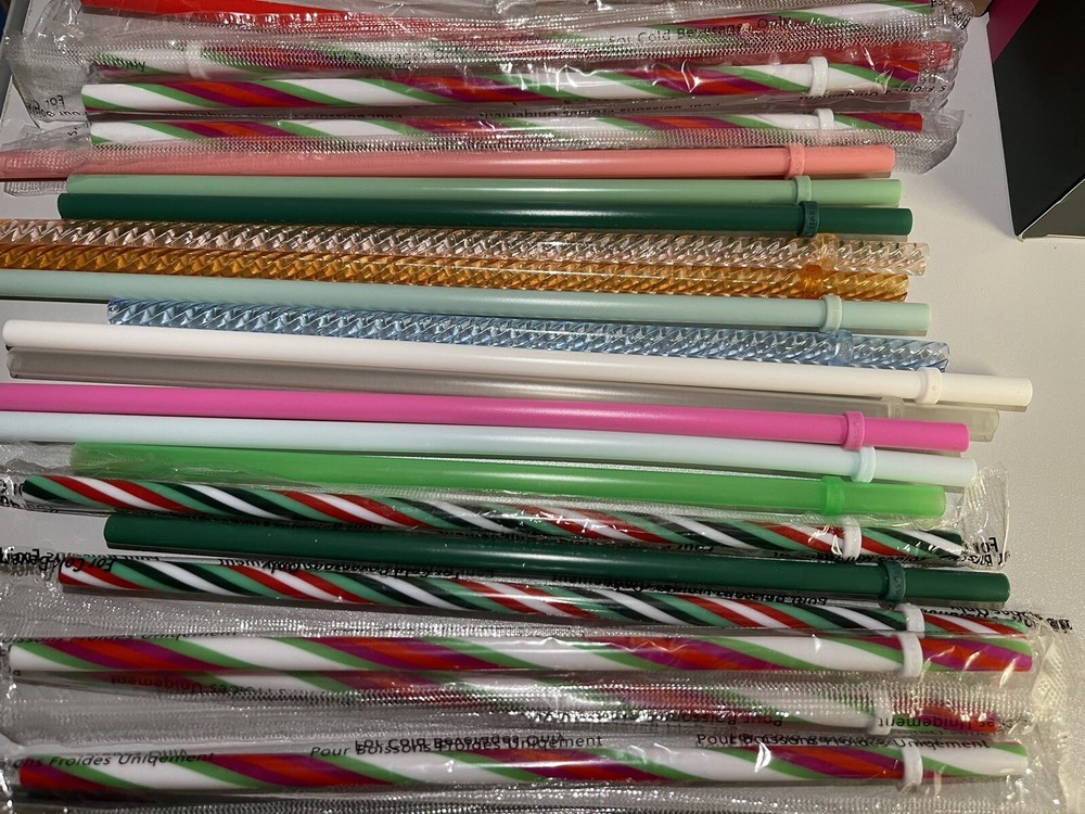 22 Mixed-Color Brand New Starbucks Reusable Straws for Home & Travel