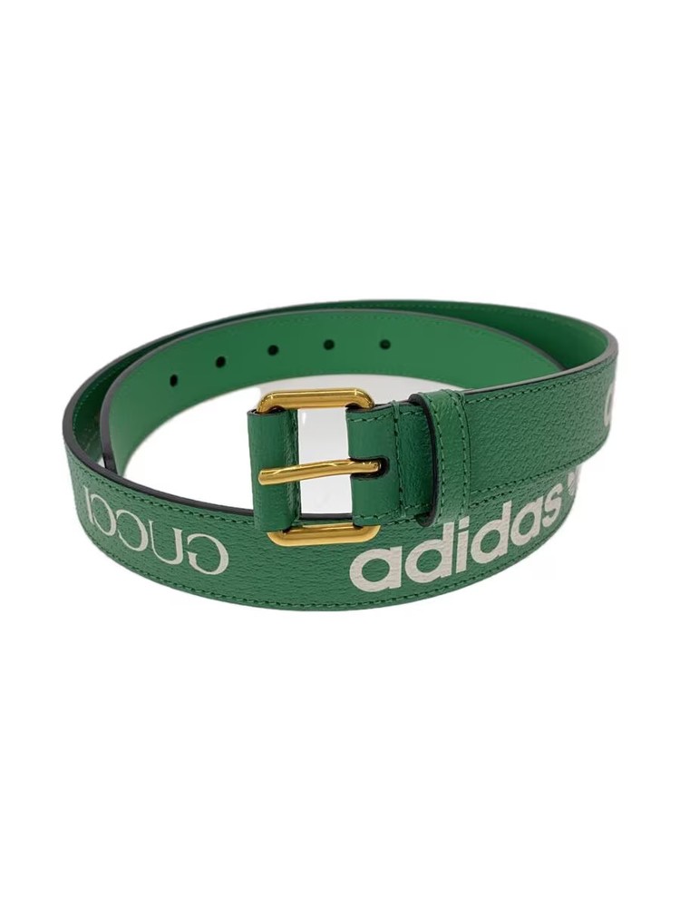 GUCCI x adidas Men's Green Leather Belt 702277