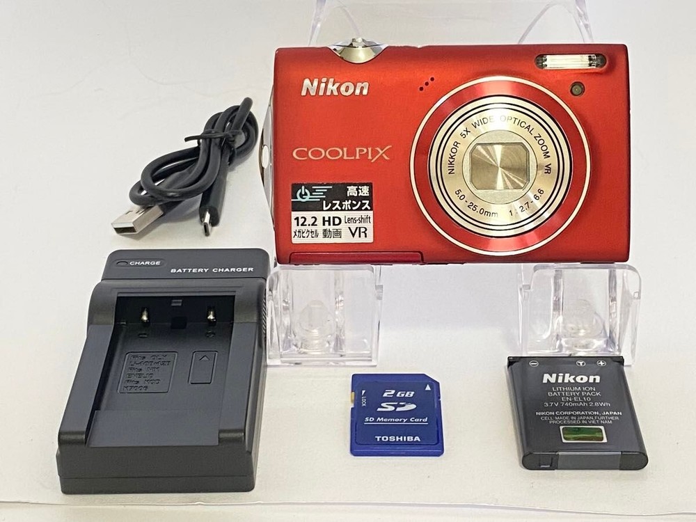 Nikon COOLPIX S5100 Red Digital Camera with 2GB SD Card