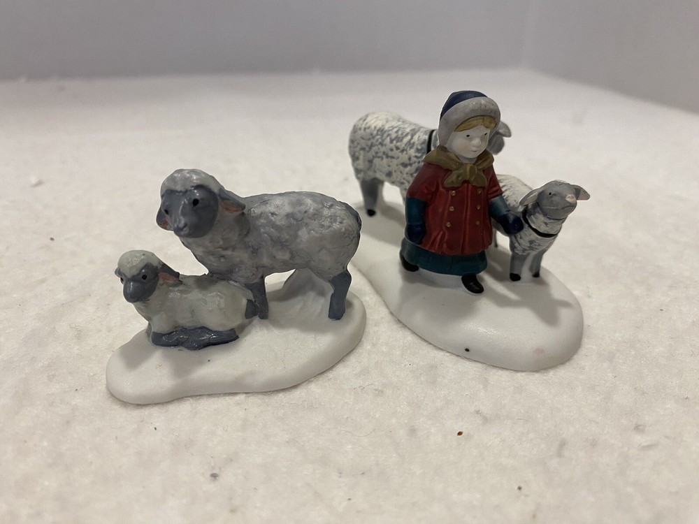 Dept 56 Bringing Fleeces to the Mill Girl Only 5819-0 & Bonus Sheep, NO BOX