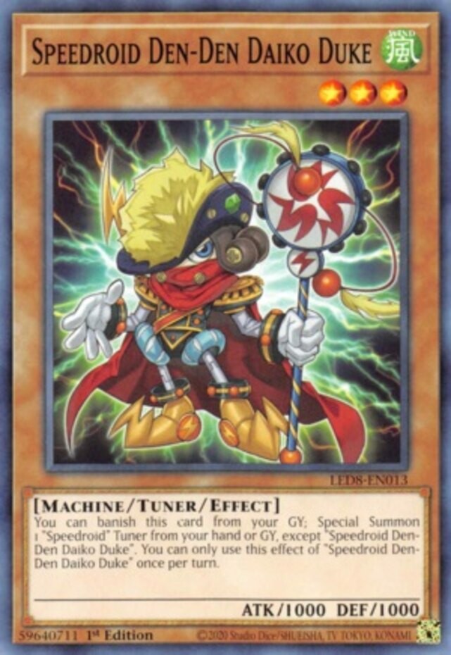 Speedroid Den-Den Daiko Duke LED8-EN013 Common 1st Ed NM Yu-Gi-Oh
