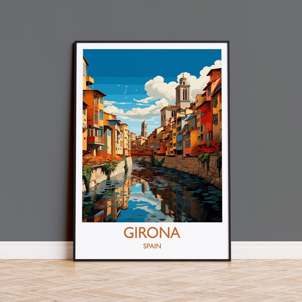 Girona Spain Travel Poster Wall Art for Travel Lovers
