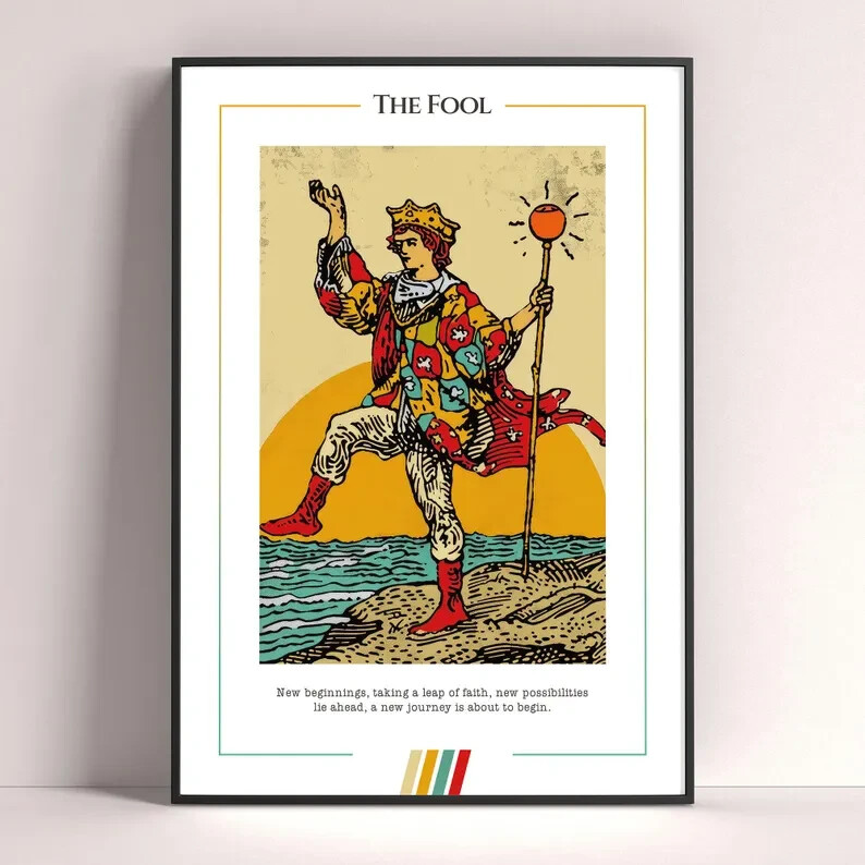 The Fool Tarot Card Poster, Tarot Art Print, Tarot Card Printable Poster