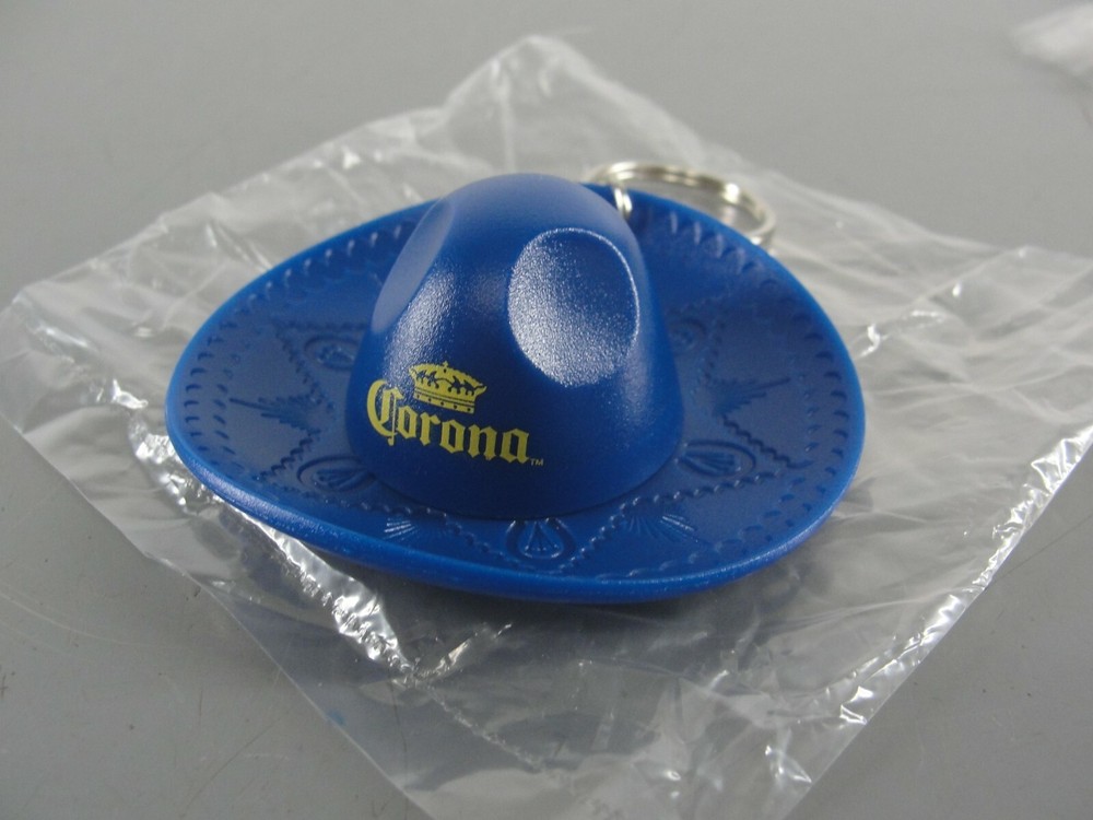 CORONA BEER HAT MEXICAN BLUE SOMBRERO BOTTLE OPENER KEYCHAIN CHARM FOB FREE SHIP