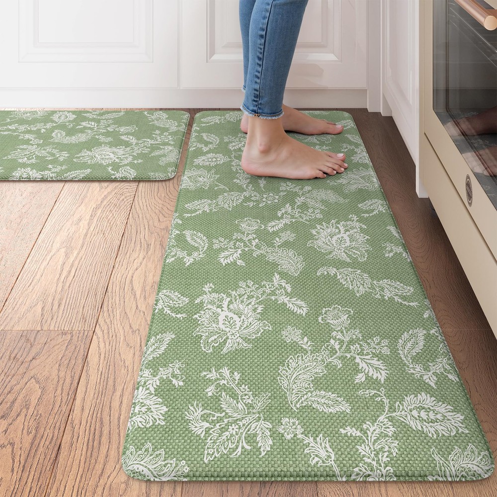 2-Piece Anti-Fatigue Cushioned Kitchen Floor Mats for Comfort and Support