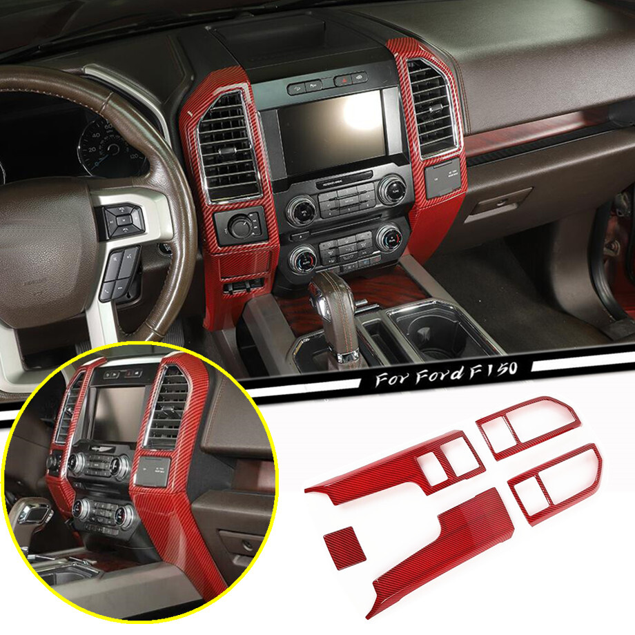 Ford F150 Red Carbon Fiber Air Vent Cover Trim 2015-2020