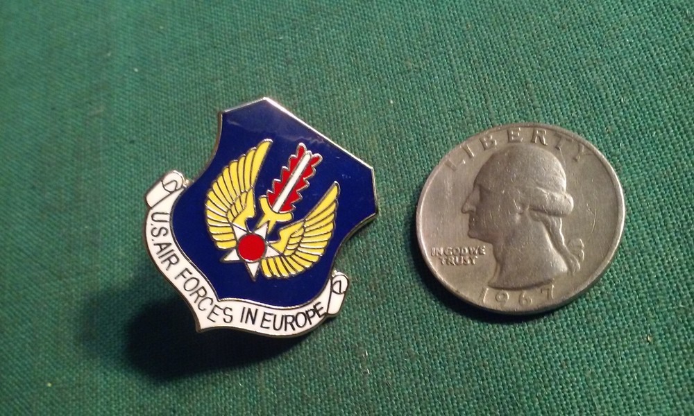 US Air Forces In Europe Shield Crest HAT LAPEL PIN US AIR FORCE USAF
