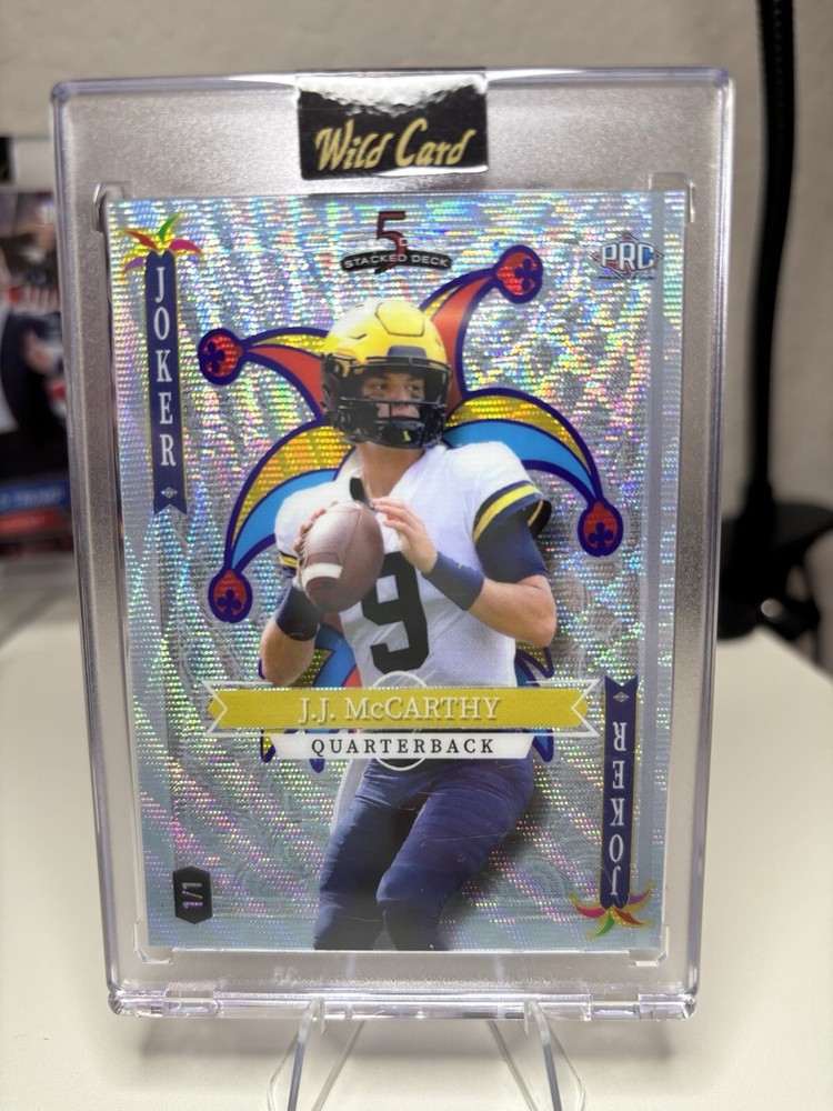 J J McCarthy 1/1  Wild Card SP Promo 5 Card Draw Stacked Deck Joker White