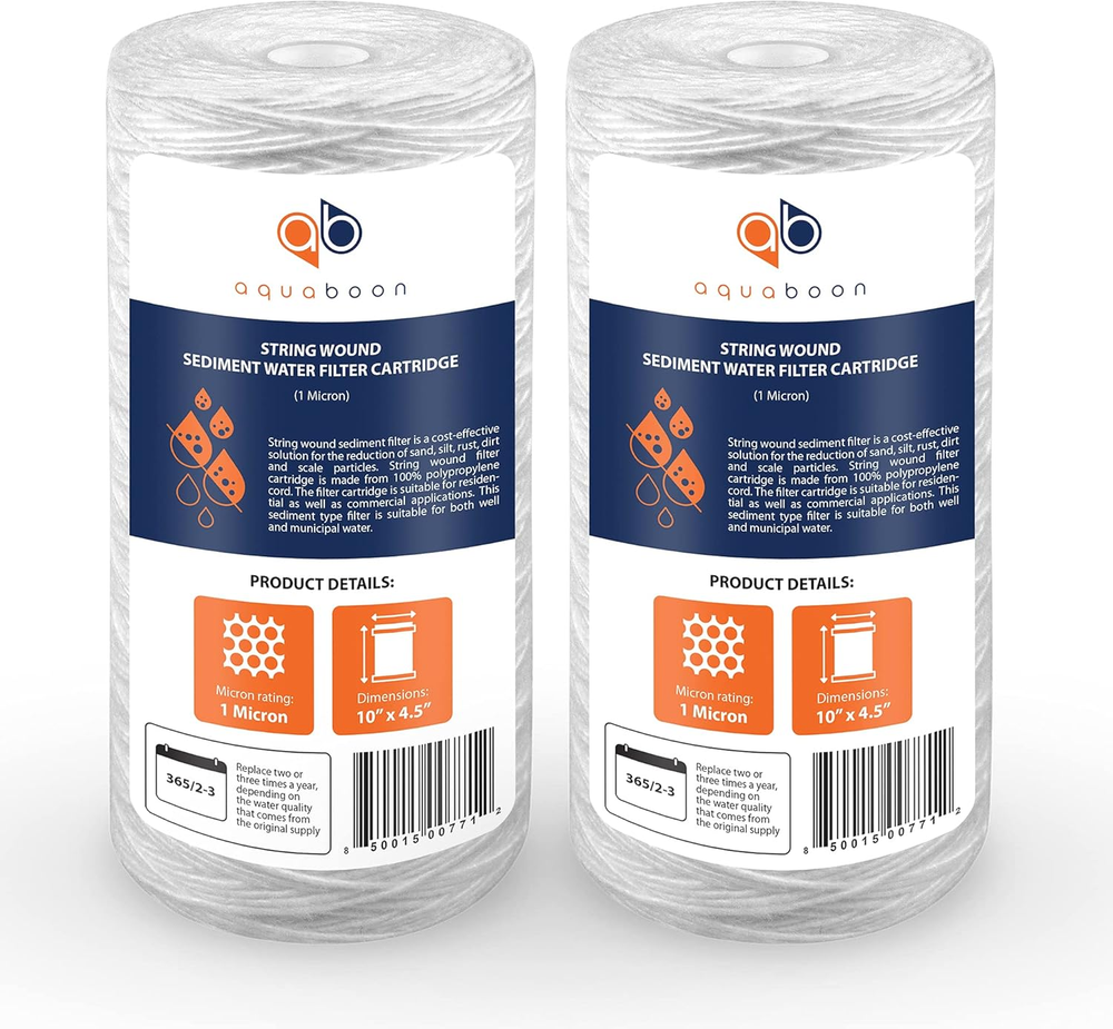 1 Micron String Wound Water Filter 10X4.5 - Whole House Water Filter Cartridge C