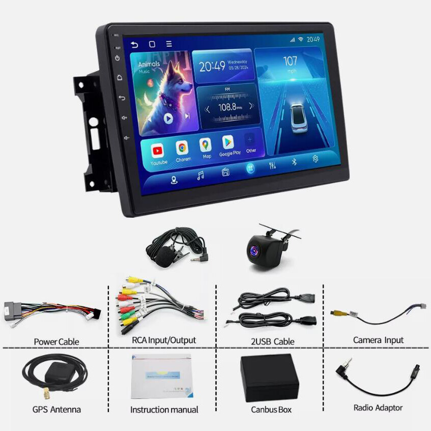 For 2006-2008 Dodge Ram 1500/2500/3500 CarPlay GPS Car Stereo Radio Android13