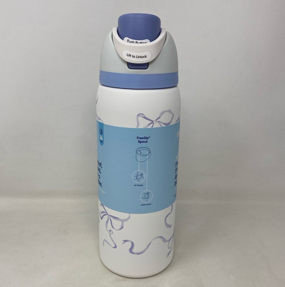 Owala FreeSip 32oz Insulated Stainless Steel Water Bottle - Tied & True Blue Bow