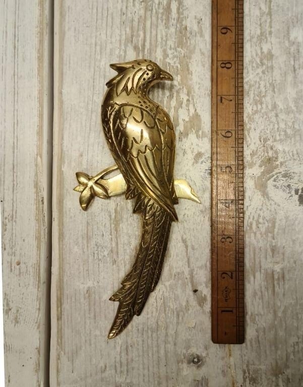 Rustic Brass DOOR KNOCKER old English Birds Unlacquered Brass
