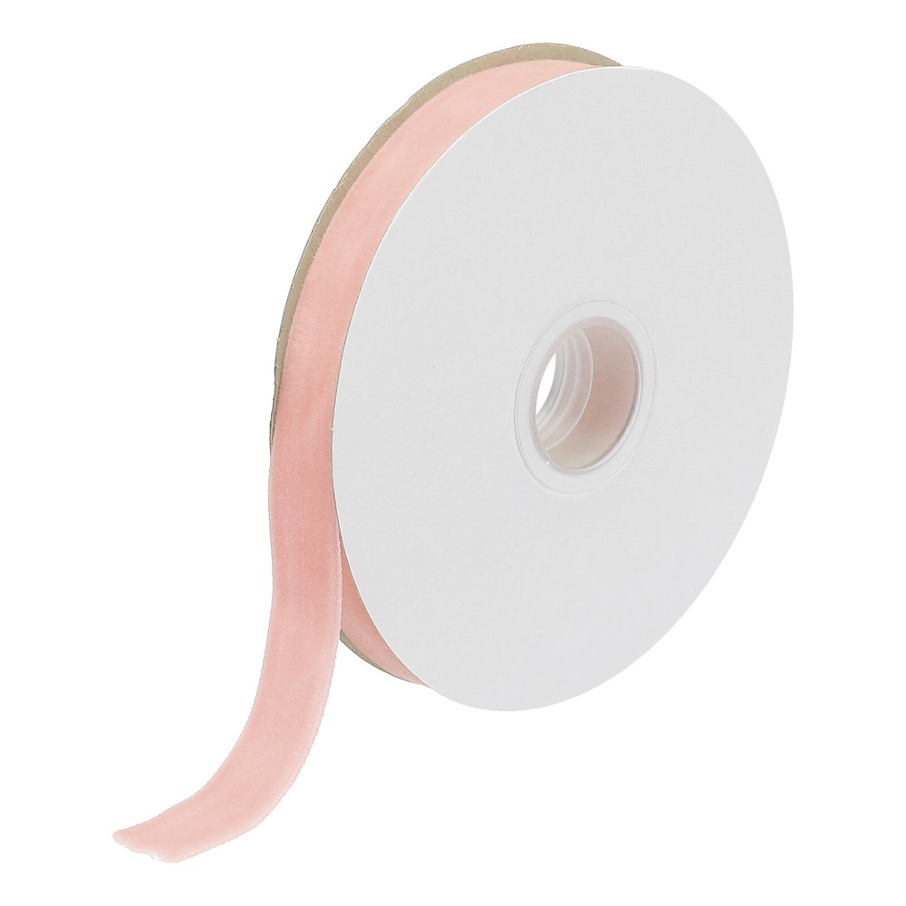 Velvet Ribbon 5/8 Inch x 10 Yard Spool Silky Velvet Fabric Light Pink