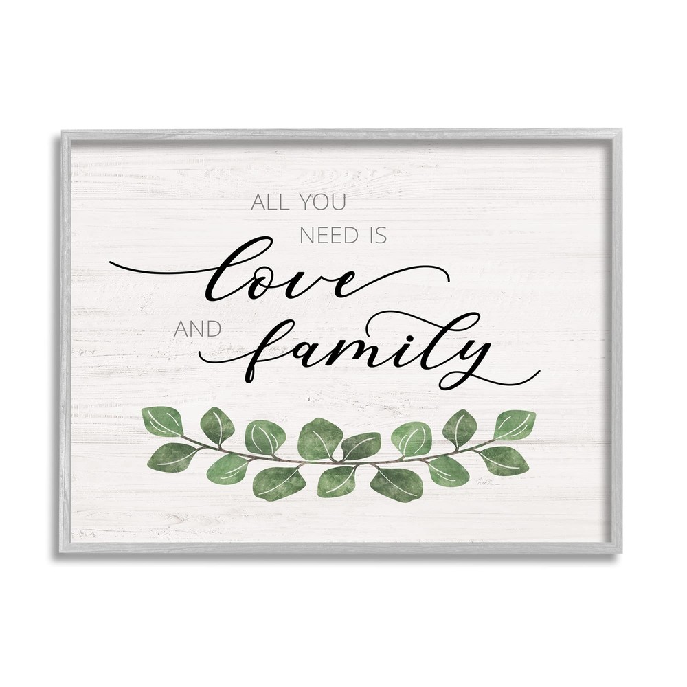 Need Love and Family Inspirational Calligraphic Sign, Design by Natalie Carpe...