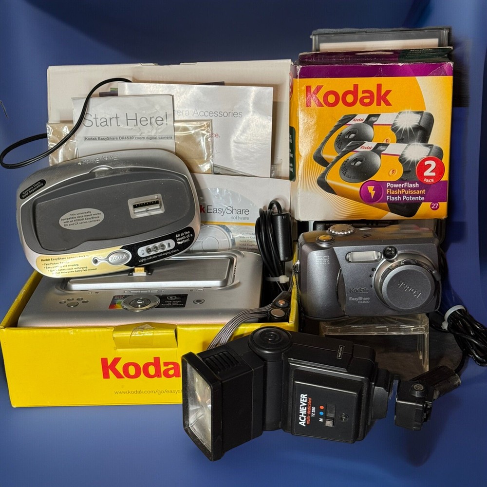 VTG Kodak Easyshare Lot Camera Dx4530 + Accessories (See Description)