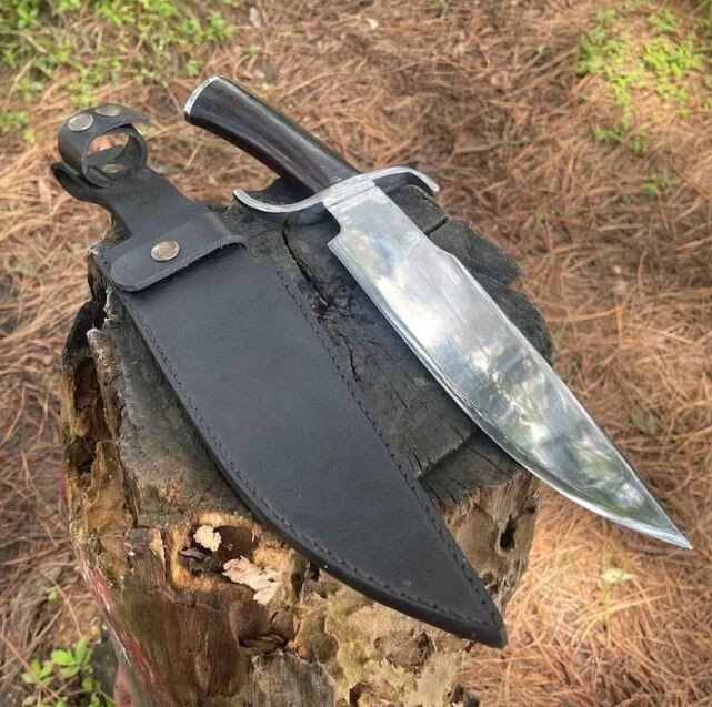 17 Inch Hand-Forged Bowie Knife from 5160 Leaf Spring Carbon Steel