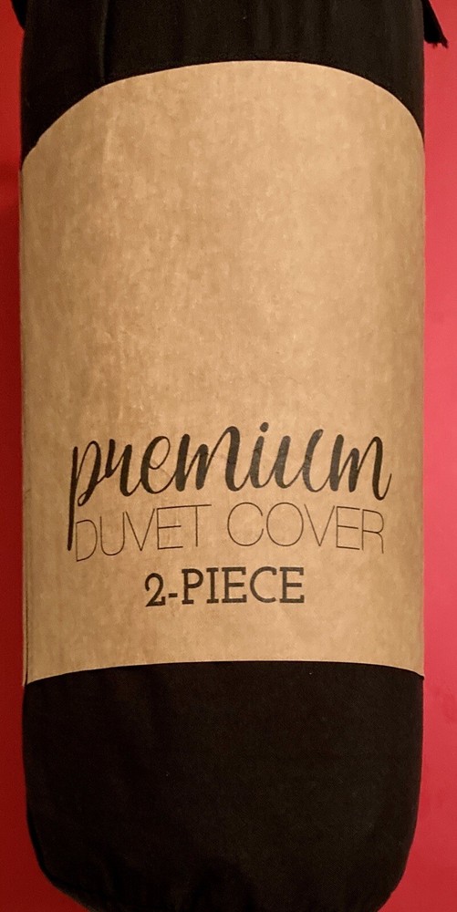 Premium Black Microfiber 2-Piece Twin/Twin XL Duvet & Sham Set