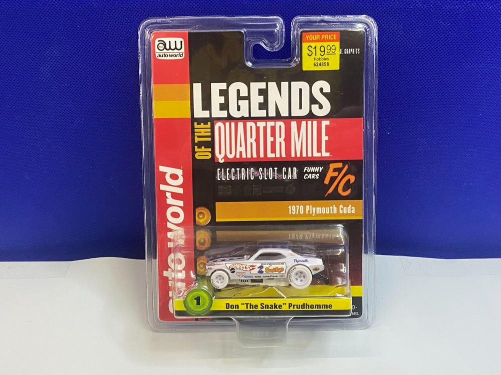 AUTO WORLD WHITE CHASE HO SLOT CAR LEGENDS OF THE 1/4 MILE DON PRUDHOMME CUDA