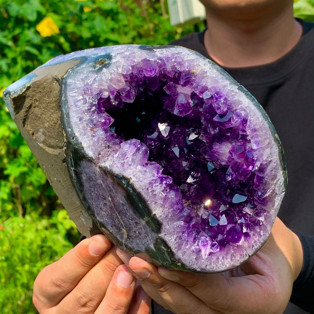 4.3LB Natural Uruguayan Amethyst Geode Crystal Cluster 564