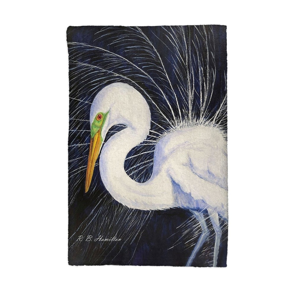 Breeding Egret Cotton Kitchen Towel 16x25 Inches Absorbent Dish Cloth