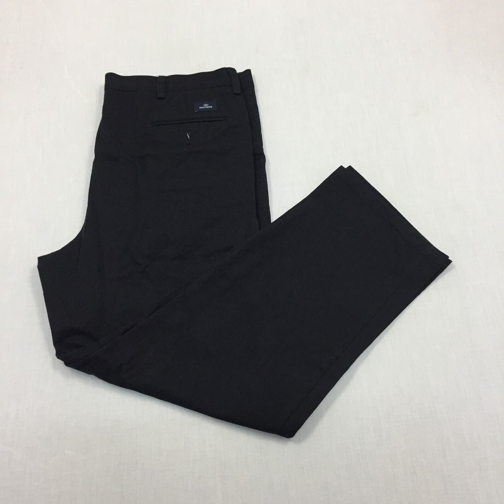 Dockers Chino Trousers Cotton Pants Straight Fit Mens Size 40W 30L Black