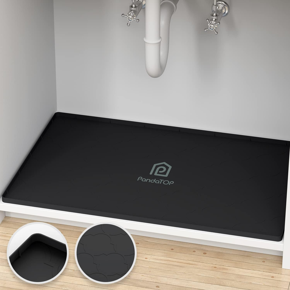 Non-Slip 28x22 Inch Silicone Under Sink Mat Waterproof Cabinet Tray