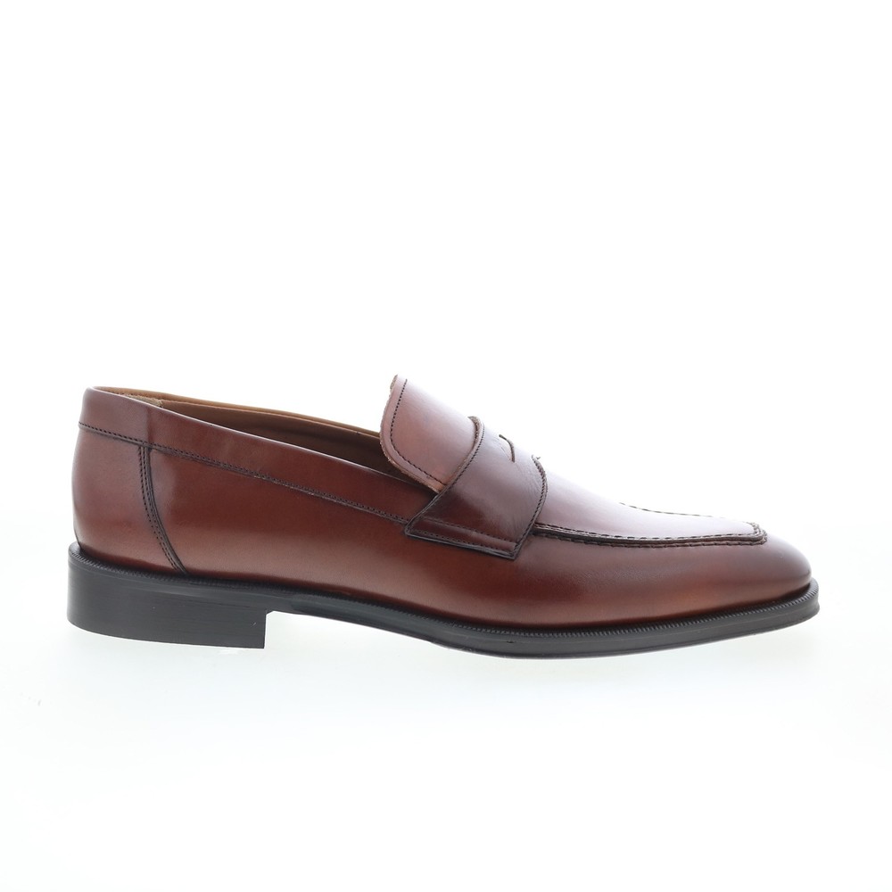 Bruno Magli Nathan BM1NTNE0P Mens Brown Leather Loafers Penny Shoes 9