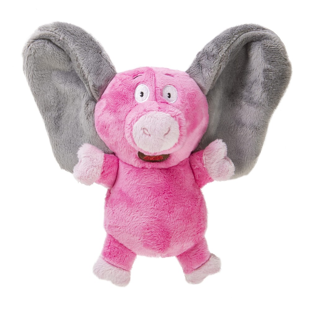 Flips Pig-Elephant Silent Squeak Plush Dog Toy, Chew Guard Technology - Pink,...