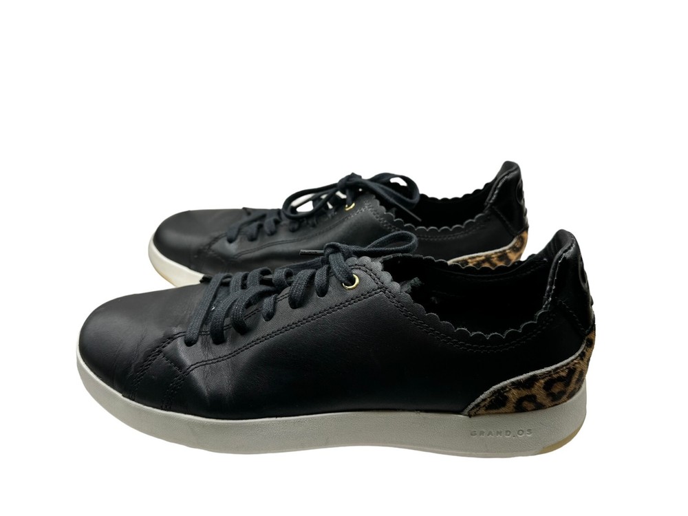 Cole Haan Grand OS Scalloped Leather & Calf Hair Animal Print Sneakers Size 9B