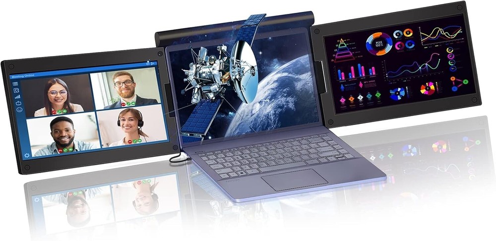 Kpkue X50 Laptop Triple Screen Extender Rotatable 13.3