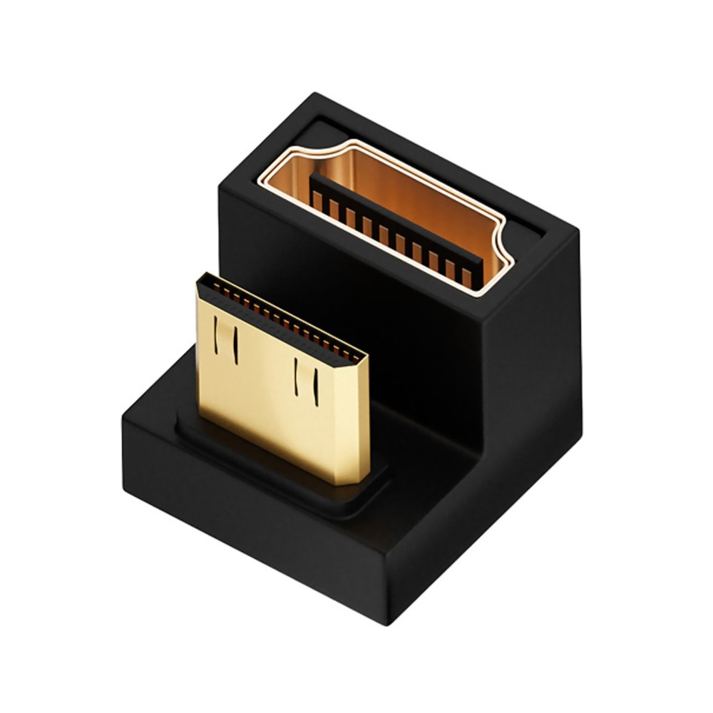 1Pc U-Shaped 8K Mini HDMI to HDMI Male Adapter 180-Degree Durable