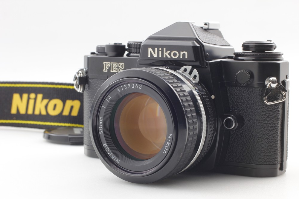 Mint Nikon FE2 Silver Film Camera with 50mm f1.4 Lens From Japan