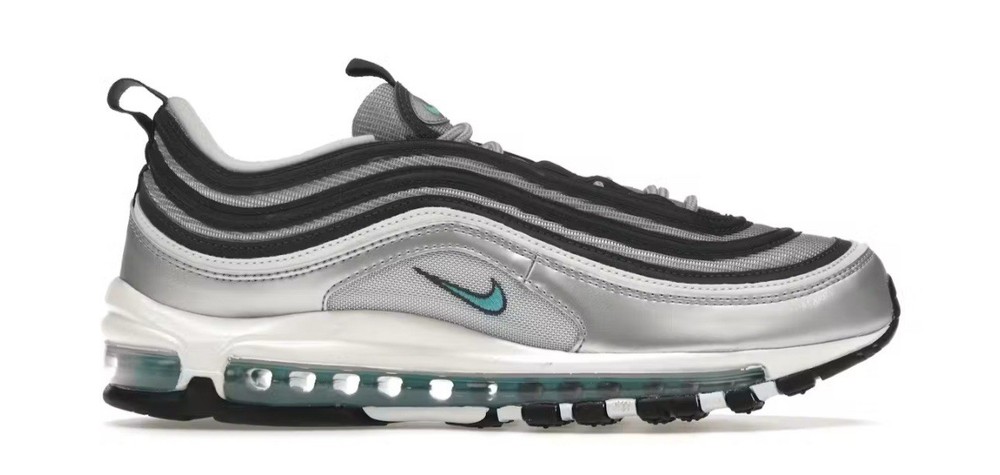 Size 10 - Nike Air Max 97 OG Metallic Silver Chlorine Blue mens
