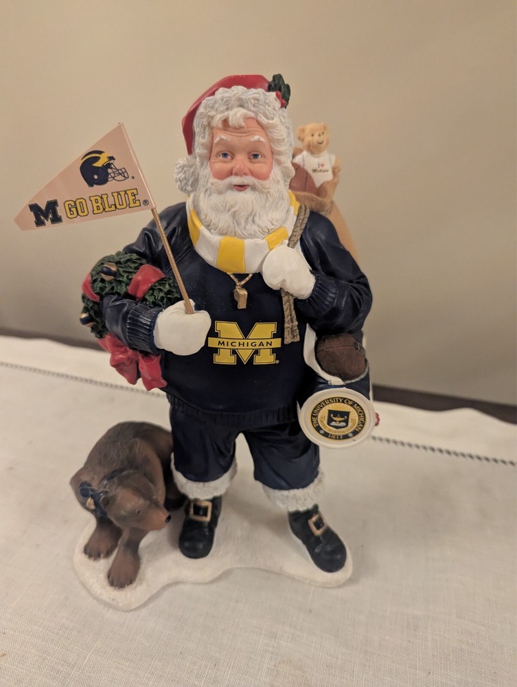 Danbury Mint University of Michigan game day Santa
