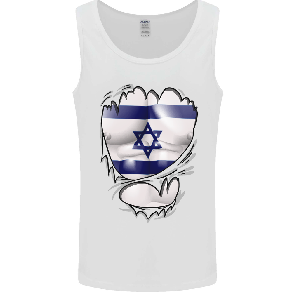 Gym The Israeli Flag Ripped Muscles Israel Mens Vest Tank Top