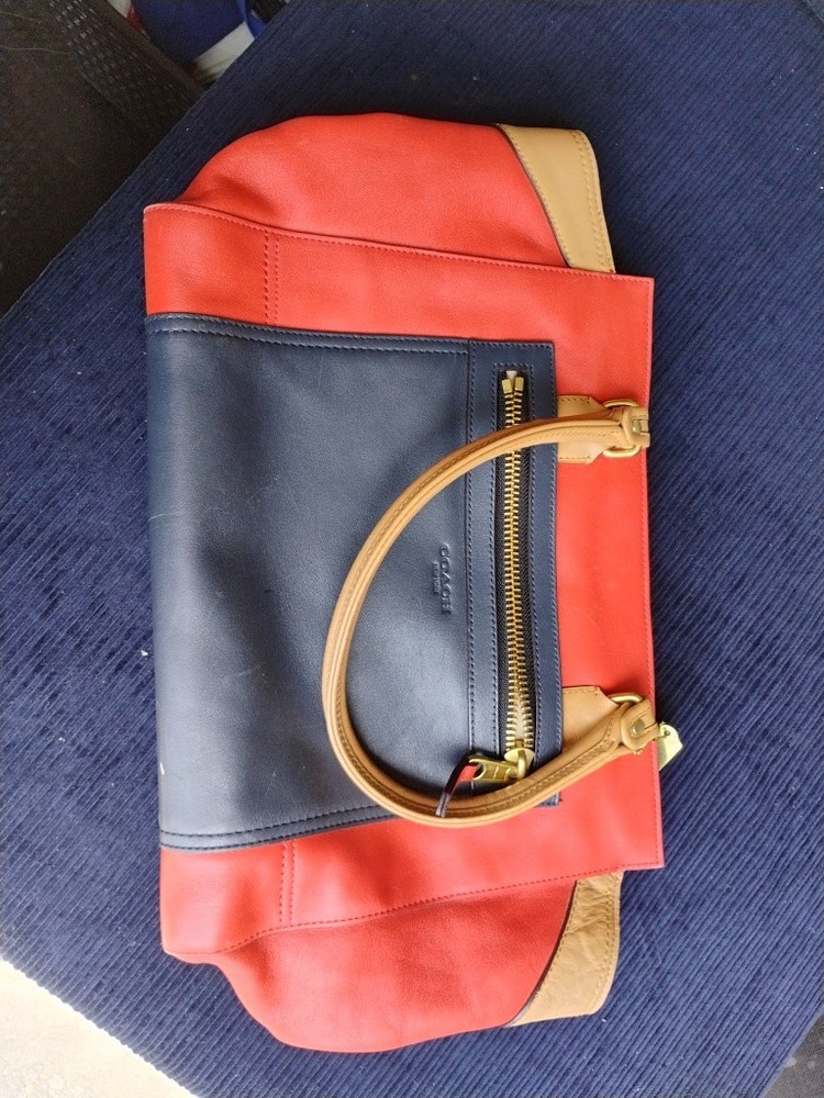 Coach Legacy Colorblock Carryall Leather Handbag for Women