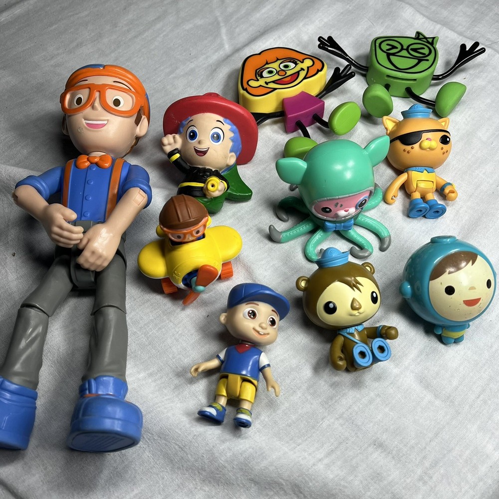 Mixed Toy Lot: Action Figures, Blippi, Octonauts, Cocomelon, Sesame Street, Glo Pals