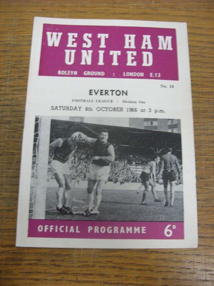 08/10/1966 West Ham United v Everton [Programme Voucher No.6] (team changes)-image