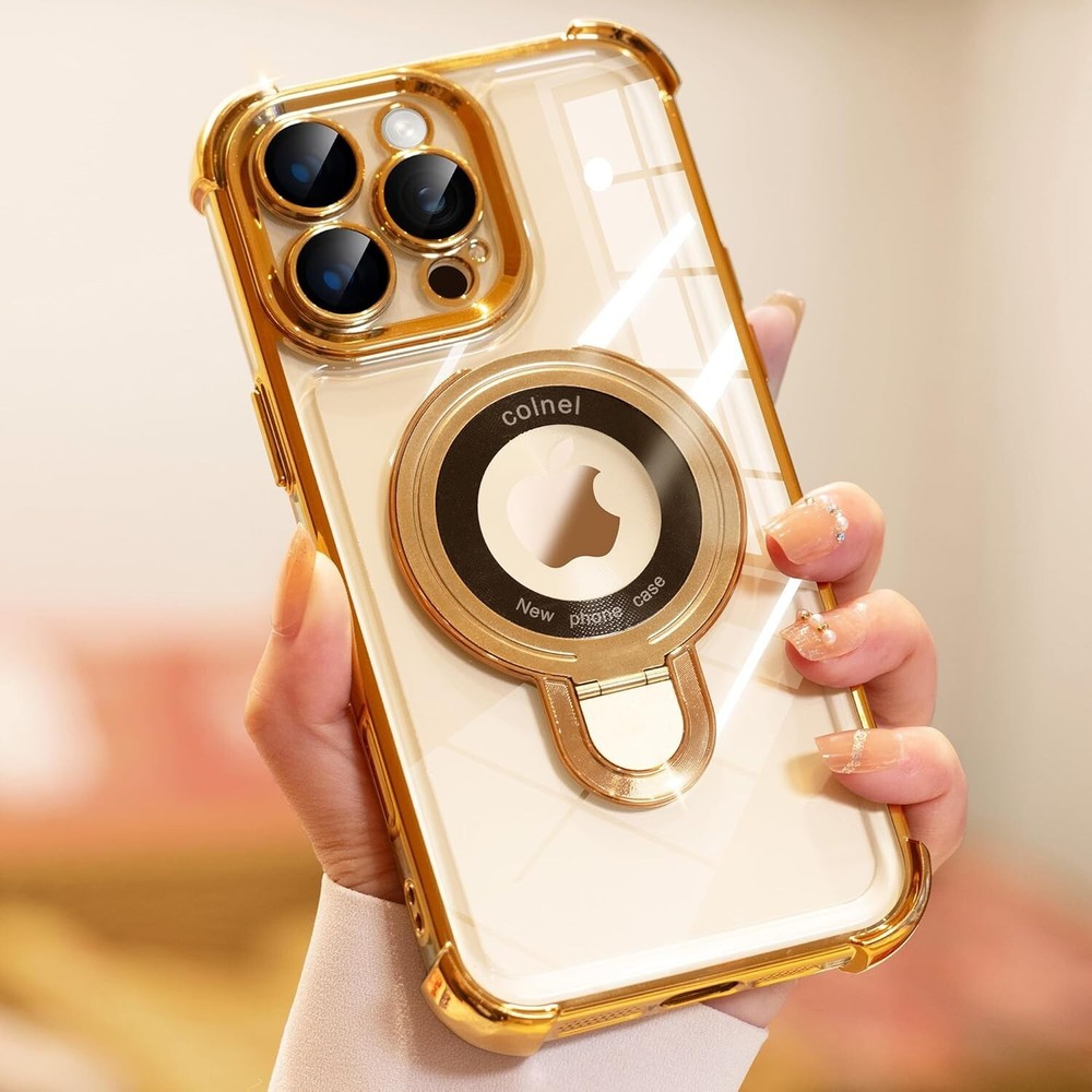 For iPhone 16 Pro Max Case With Shockproof Phone Cover & Ring Holder Kickstand