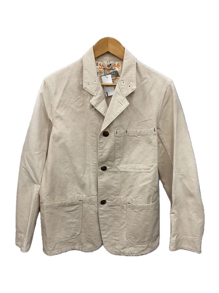 SUGAR CANE Beige Cotton Coverall Jacket Size 38 Vintage Workwear Style