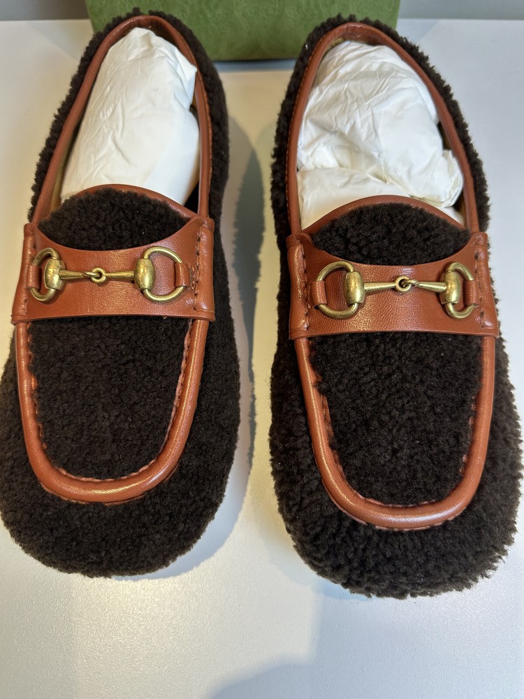 Gucci Shearling Leather Loafer UK9 US9.5 Brand New