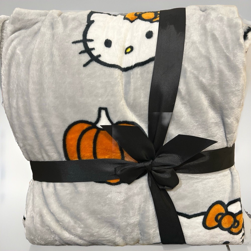 Hello Kitty Halloween Plush Throw Blanket Full Queen 90x90