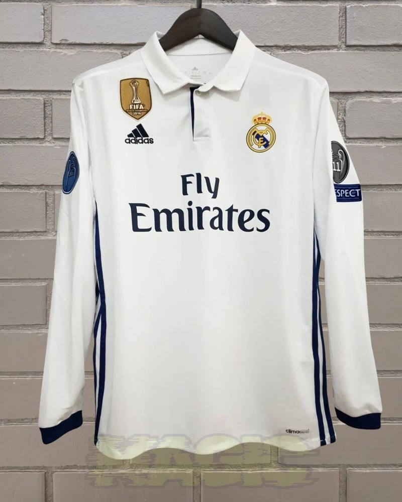 Real Madrid 2016-17 Home White Long Sleeve UCL Final Jersey Ronaldo #7