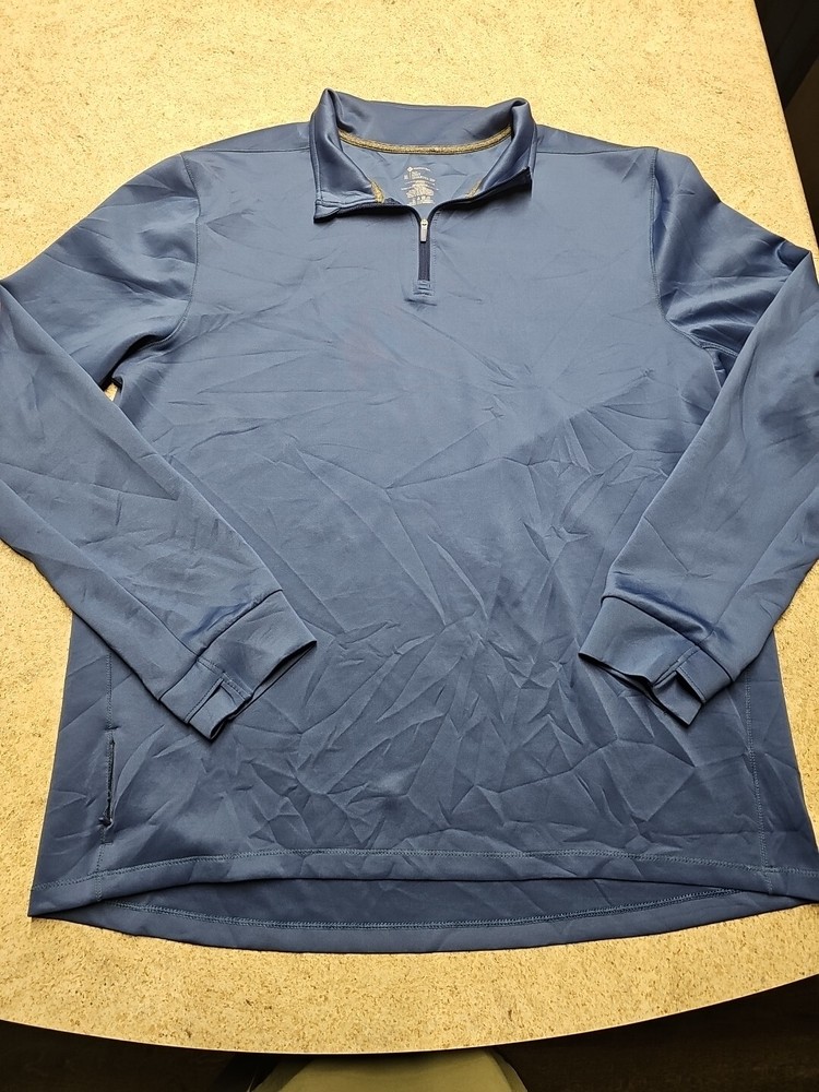 Members Mark XL Blue Long Sleeve 1/4 Zip Pullover for Men-image