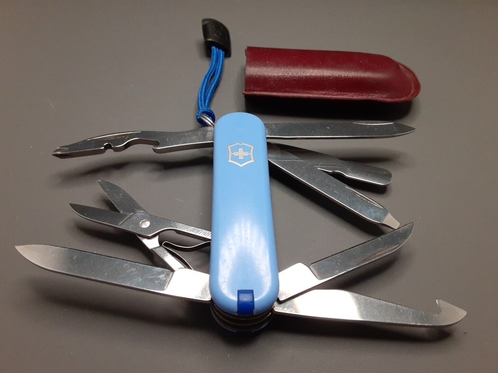Victorinox Mini Champ 58mm Blue Swiss Army Knife Multitool with 15 Functions