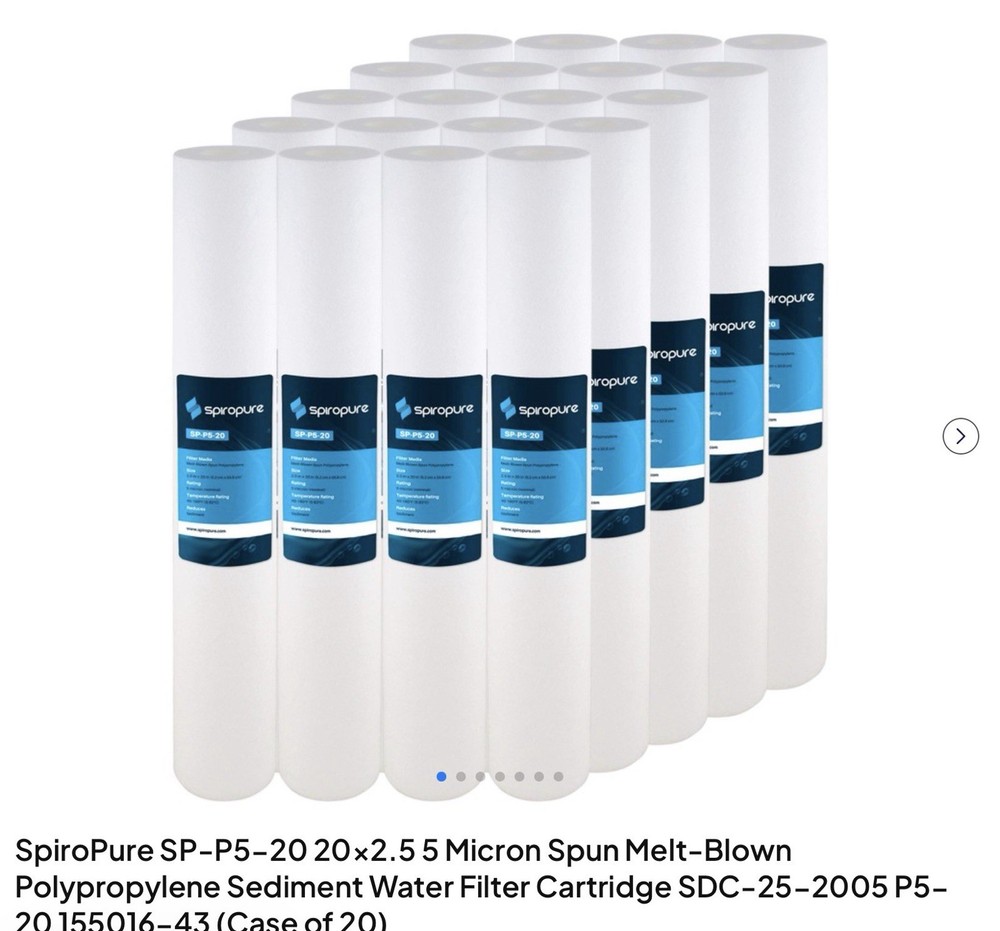 Filter SpiroPure SP-P5 -20 2.5 5 Micron  ￼20” Polypropylene  Case Of 20 CHEAP!